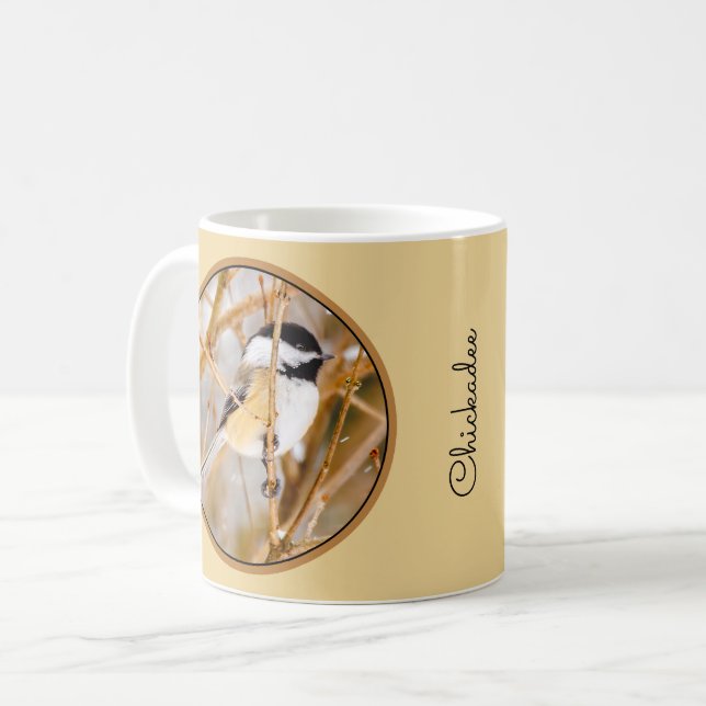 Svartkronad mes - Originalfotografi Kaffemugg (Framsida vänster)