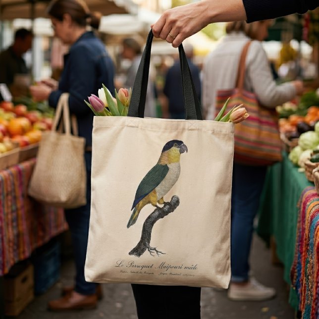 Svartkronad papegoja, Pionites melanocephalus Tygkasse (Black-Headed Male Parrot, Pionites Melanocephalus. Tote Bag )