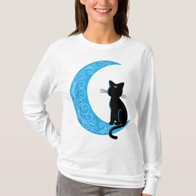 Svartkudde Måne sjöman Mamma T Shirt (Framsida)