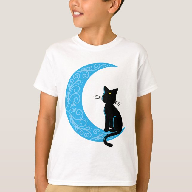 Svartkudde Måne sjöman Mamma T Shirt (Framsida)
