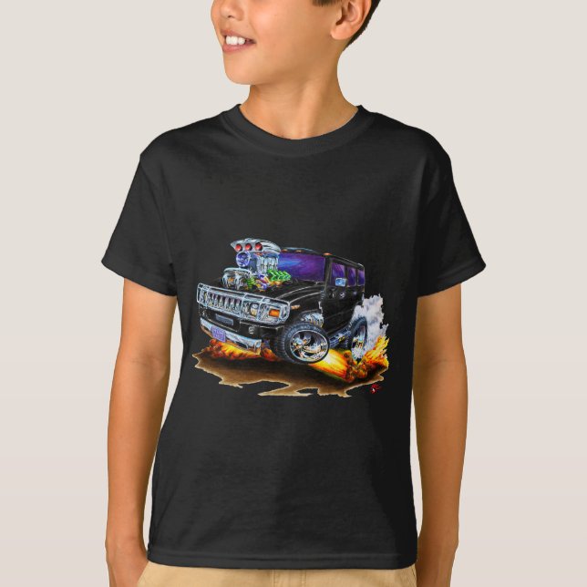 Svartlastbil för Hummer H2 T Shirt (Framsida)