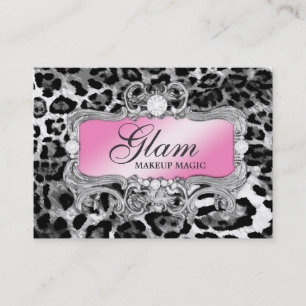 SvartLeopard för 311 Glam galen rosor Visitkort