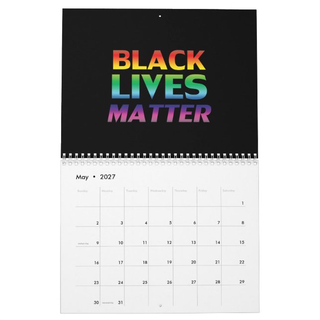 Svartlivar Matter-regnbåge färg gay pride svart Kalender (May 2027)