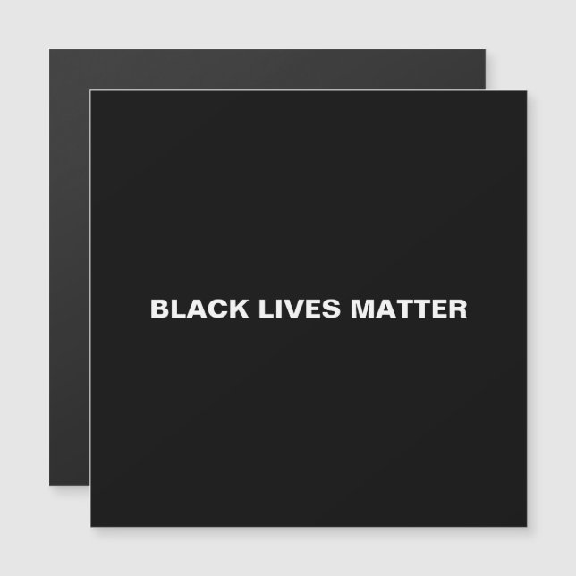Svartlivar Matter svartvit minimalistisk magnet (Fram/baksida)
