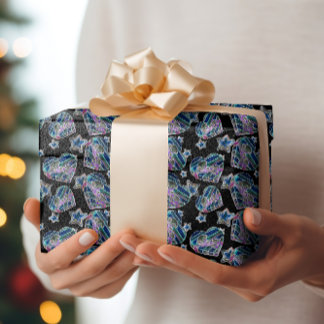 Svartljusets nyans med ljussken Julafton Hearter o Presentpapper