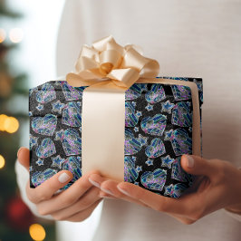 Svartljusets nyans med ljussken Julafton Hearter o Presentpapper