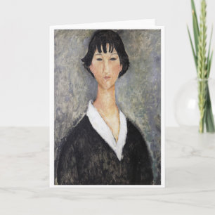 Svartlockig ung flicka, Modigliani Kort