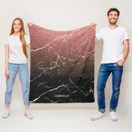 Svartmarmor ro Glitter Fleecefilt