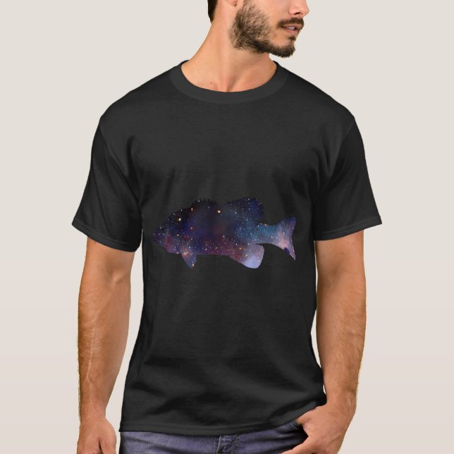 Svärtmunnad Abborre - Stjärnor T Shirt (Framsida)