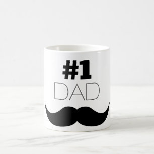 Svartmustaschen för pappan #1 - numrera en kaffemugg