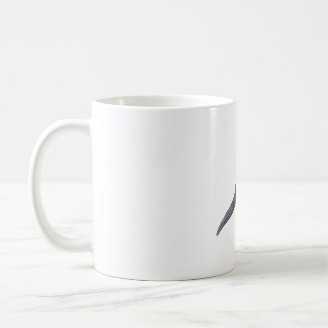 Svartnäbbad skata akvarell fågelart konst kaffemugg (Vänster)
