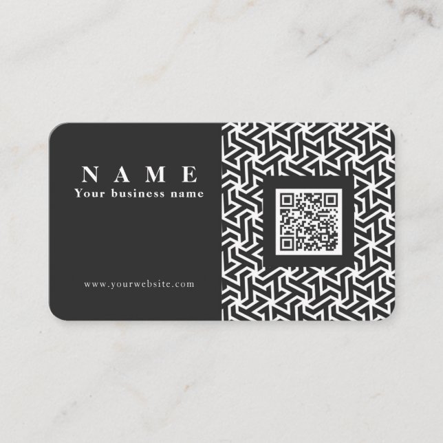 Svartnät för QR-professionellens elegant Visitkort (Framsida)