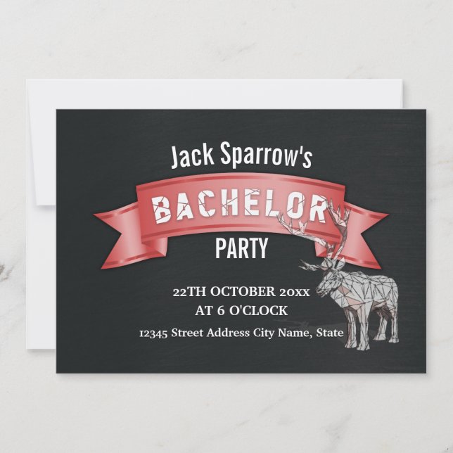 Svärtningsfirande med röd banderoll svart metallst inbjudningar (Framsida)