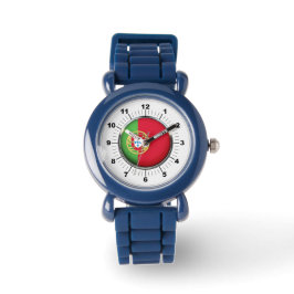 Svartnummer för justerbar Flagga för Portugal, jus Armbandsur