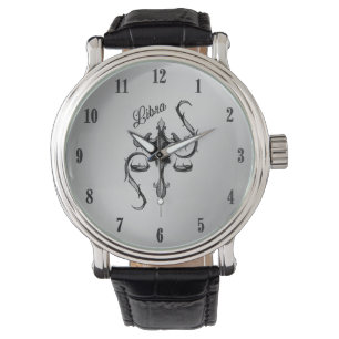Svartnummer för libra Zodiac-symbol Armbandsur