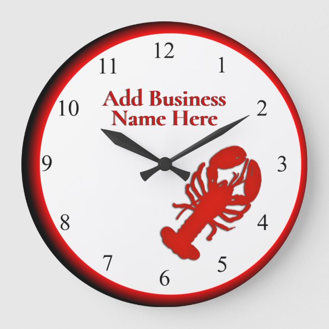 Svartnummer för Lobster Personal Business Clock Stor Klocka (Framsida)