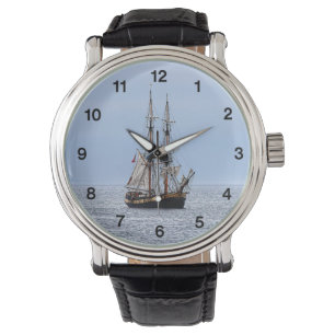 Svartnummer för Nautical FishBoat Armbandsur