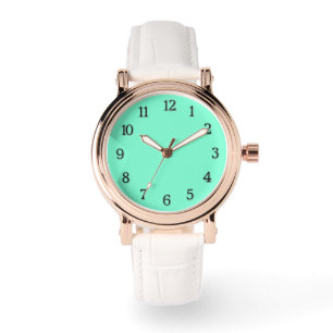 Svartnummer i fast Aquamarine Armbandsur