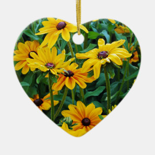Svartögd sudanesisk blomsterträdgård julgransprydnad keramik