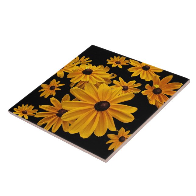 Svartögd Susan Flowers Blommigt Ceramic Tile Kakelplatta (Sidan)