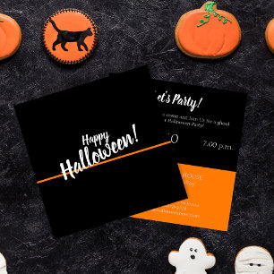Svartpartsinbjudan till Happy halloween Modern Chi