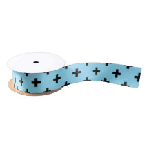 Svartpolka kor på baby blue