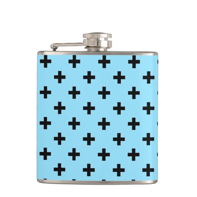 Svartpolka kor på baby blue fickplunta (Framsidan)
