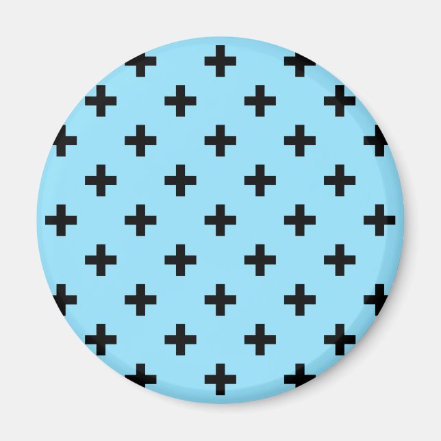 Svartpolka kor på baby blue magnet (Framsidan)