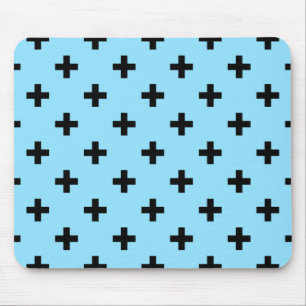 Svartpolka kor på baby blue musmatta