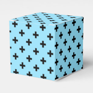 Svartpolka kor på baby blue presentaskar