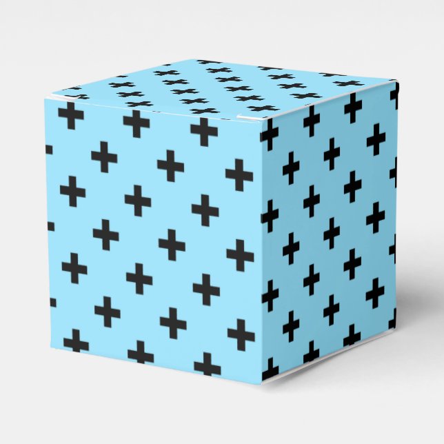 Svartpolka kor på baby blue presentaskar (Framsidan Sidan)