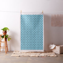 Svartpolka kor på baby blue tyg