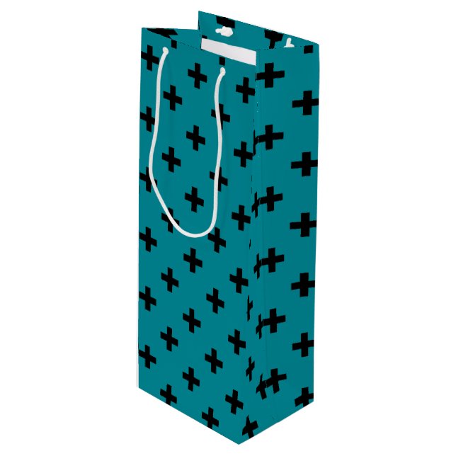 Svartpolka kor på teal (Framsidan Vinklad)