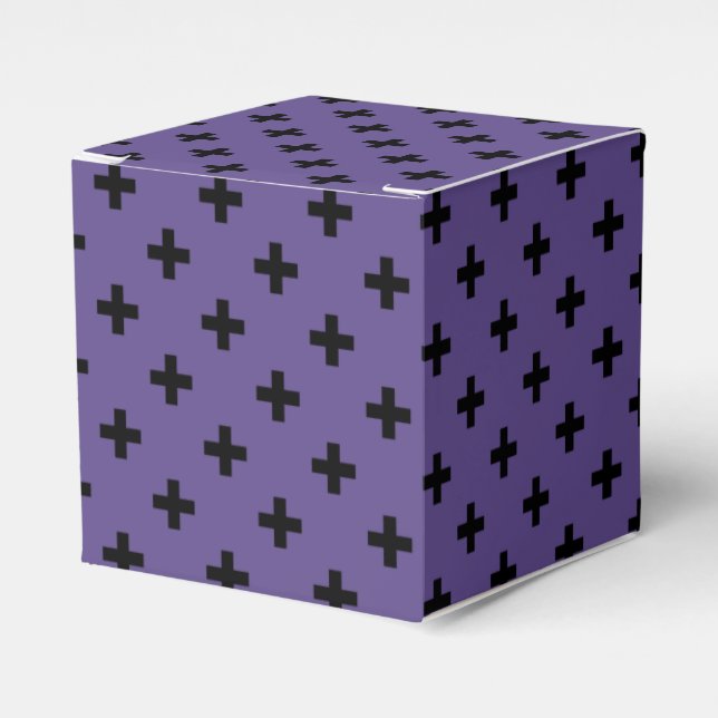 Svartpolka kor på ultraviolett presentaskar (Framsidan Sidan)