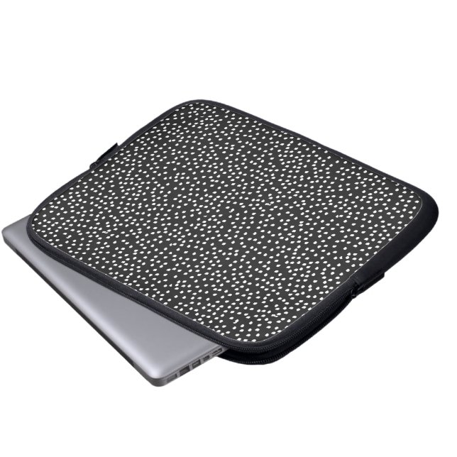 svartpolka punkt laptop sleeve (Framre botten)