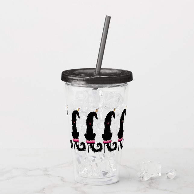 Svartprinsessan Borzoi Acrylic Tumbler Take Away Mugg (Baksida Ice)