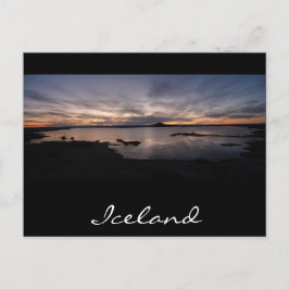 Svartr solnedgång vid Lake Myvatn på Island vykort