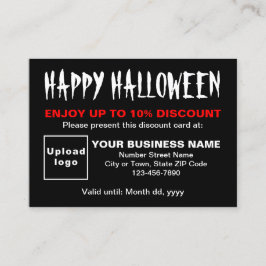 Svartrabattkort för Business Halloween Rabattkort