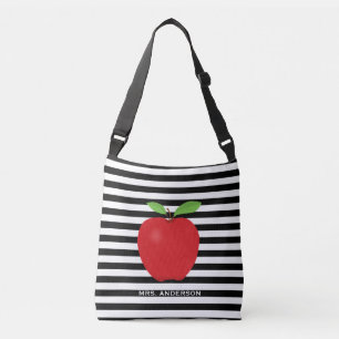 Svartrandar, röd Apple personliglärare Axelväska
