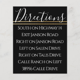 Svartriktat riktningskort för Pub Bat mitzvah Eleg