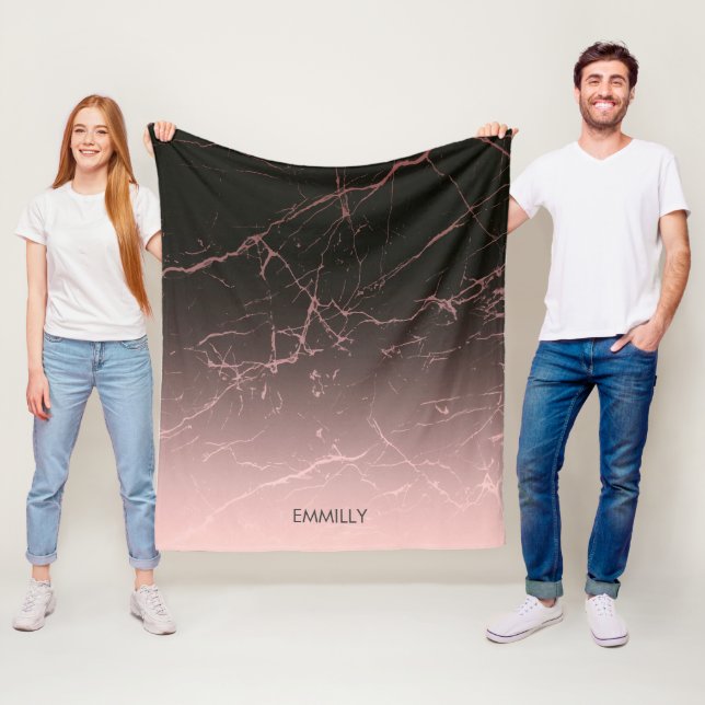 Svartromarmor Fleecefilt (På plats)