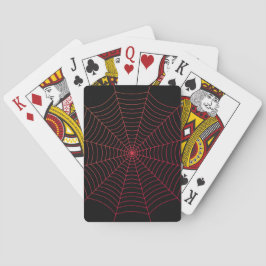 Svartrött spindelnät Halloween mönster Casinokort