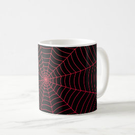 Svartrött spindelnät Halloween mönster Kaffemugg