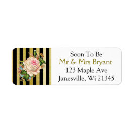 Svartsidesetikett för Ro-Guld Returadress Etikett