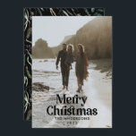 Svartsidig elegant vattenfärg botanisk typografi julkort<br><div class="desc">Modern fullt utfallsfoto elegant Rustik vattenfärg torkad botanisk blommigt muterade färg helgdag julkort. Sage grönt,  jägare grönt,  svart,  vit och brun modern på trendfärgen.</div>