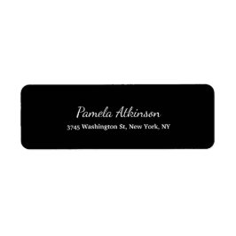 Svartsidig Kreativ Handskrift Plain Eyecatching Returadress Etikett