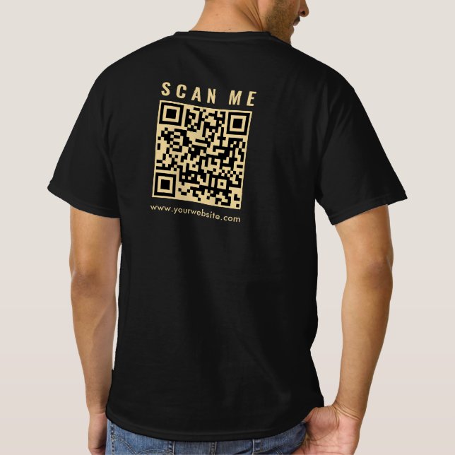 Svartsidig utskrift av Manar med QR-kod, QR-Dubbla T Shirt (Baksida)