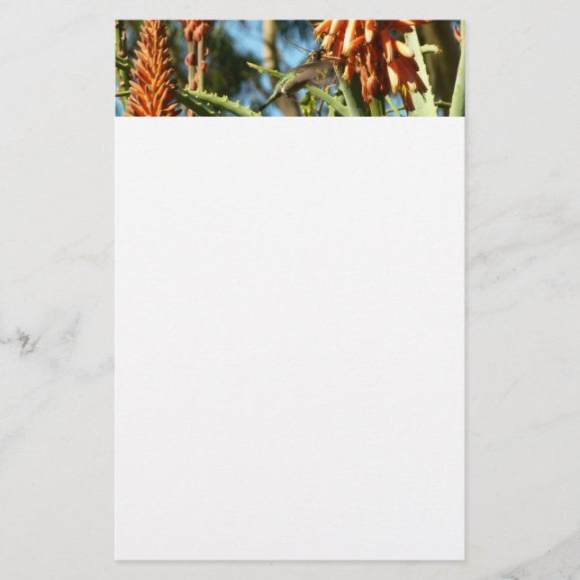 Svartsinnig Hummingbird under Flight Brevpapper (Framsida)