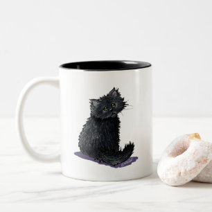 Svartsisk persisk katt med två ton kaffe Mugg