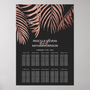 Svartsitsschemat ro Guld Handflatan Träd vid Svart Poster